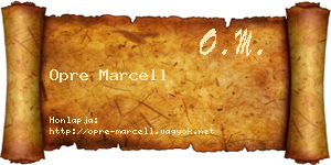 Opre Marcell névjegykártya